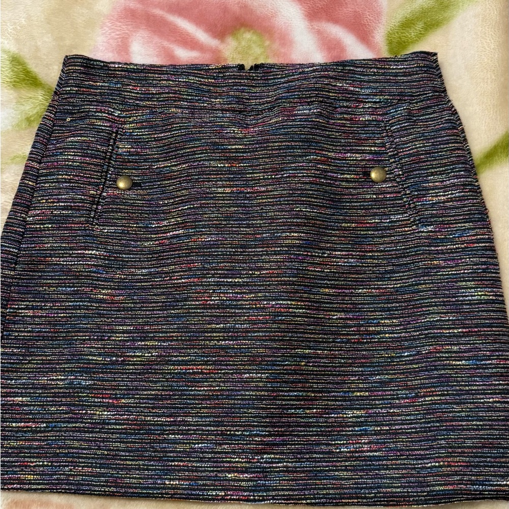 Loft jewel tone mini skirt size 8 with pockets